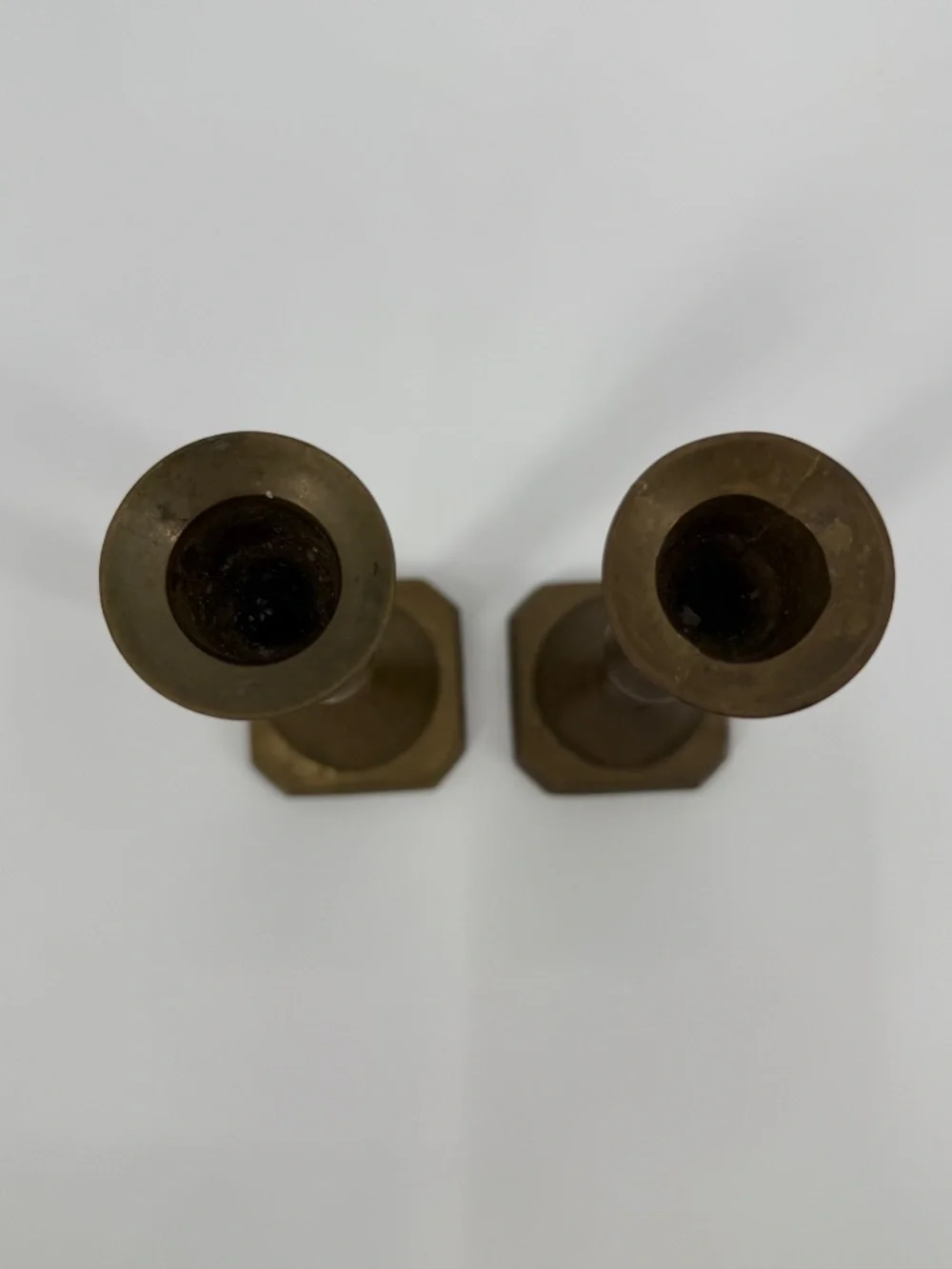 Vintage Solid Brass Candlestick Holders Pair 7